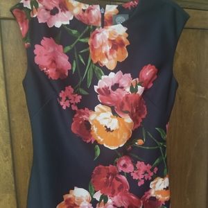 NWOT Vince Camuto Navy Floral Dress, Size 4